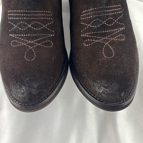 Emanuele Crasto Italian Brown Suede Western Booties - Picture 3 of 9